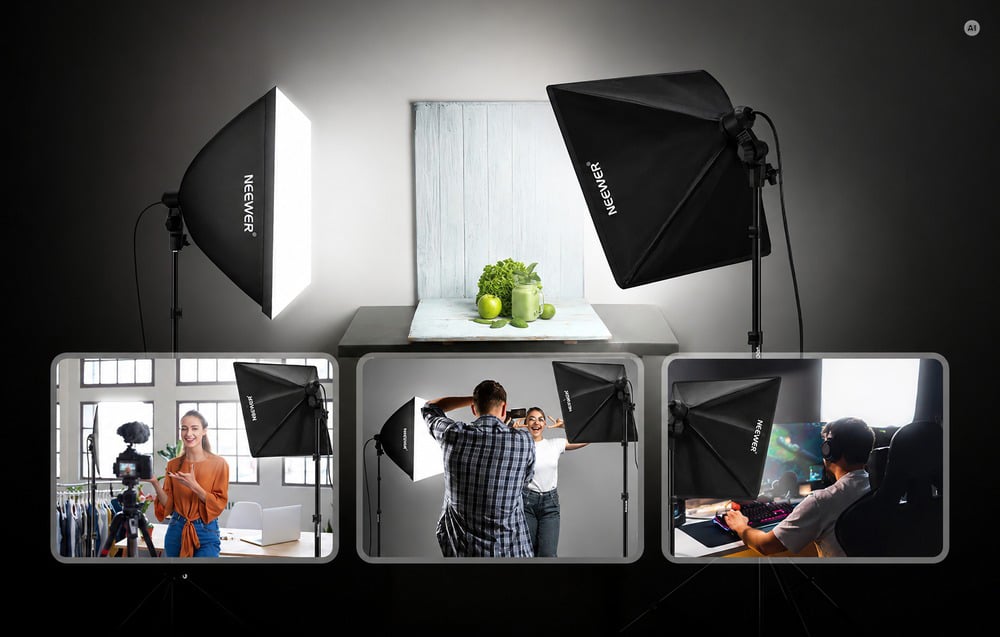 NEEWER NK200 softboxos világítókészlet, 3 LED-izzóval-7