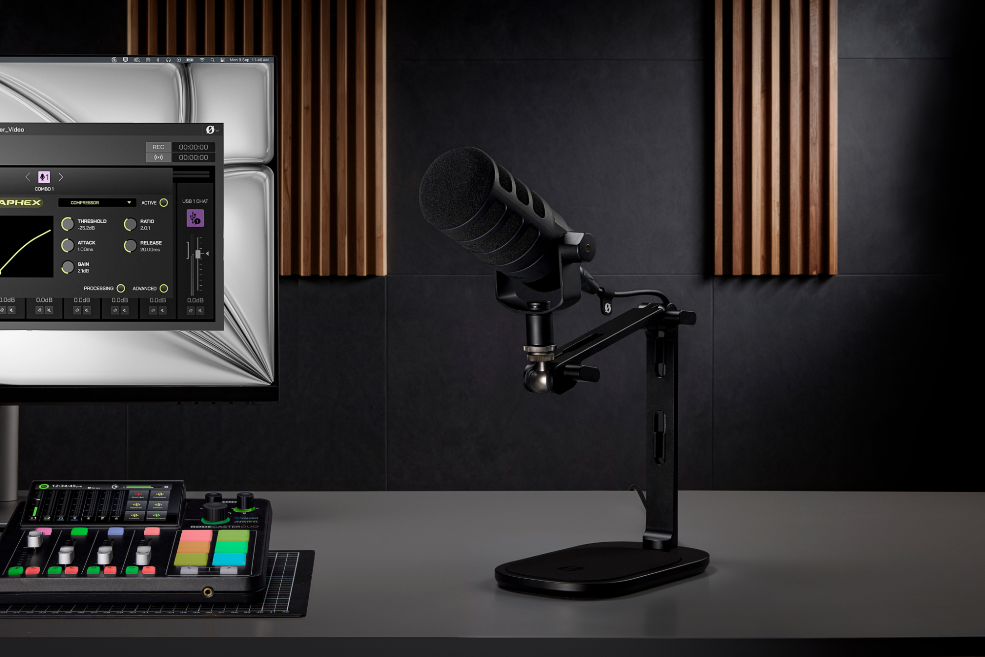 RØDE DS3 prémium asztali gömbfejes-karos stúdió állvány, fekete-4