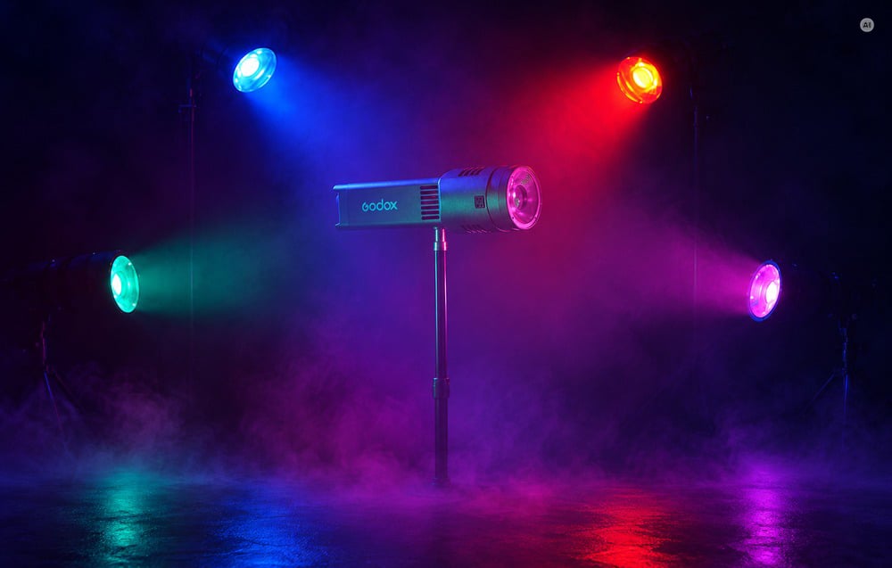 GODOX RS100R RGB 100 W-os akkumulátoros LED fotólámpa-2