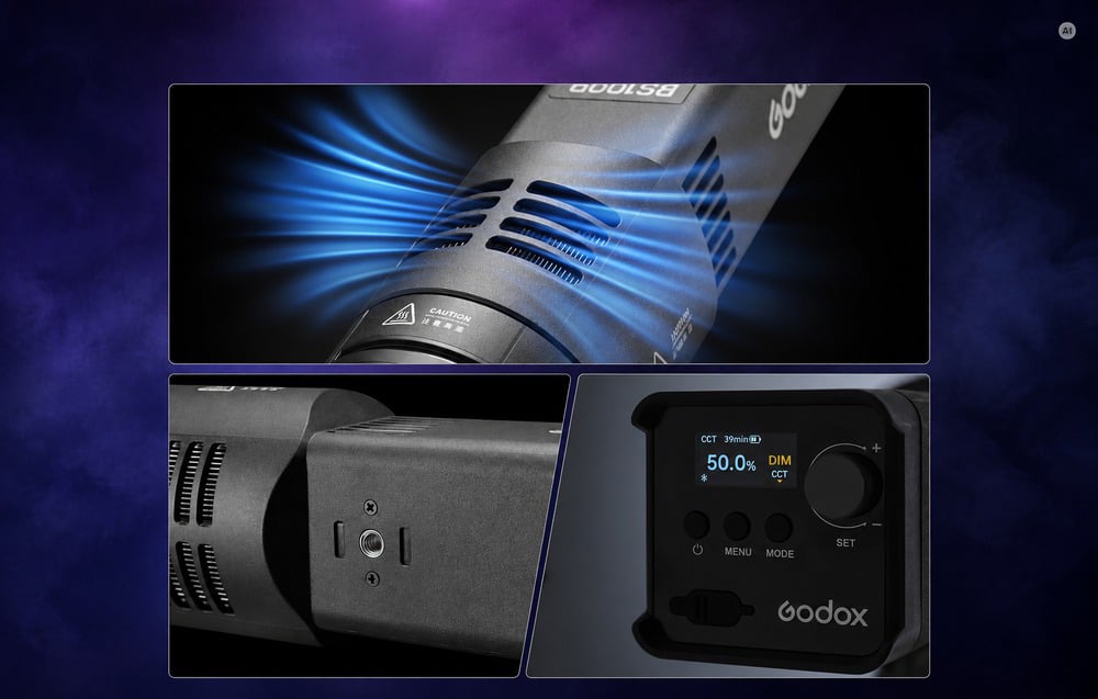 GODOX RS100R RGB 100 W-os akkumulátoros LED fotólámpa-4