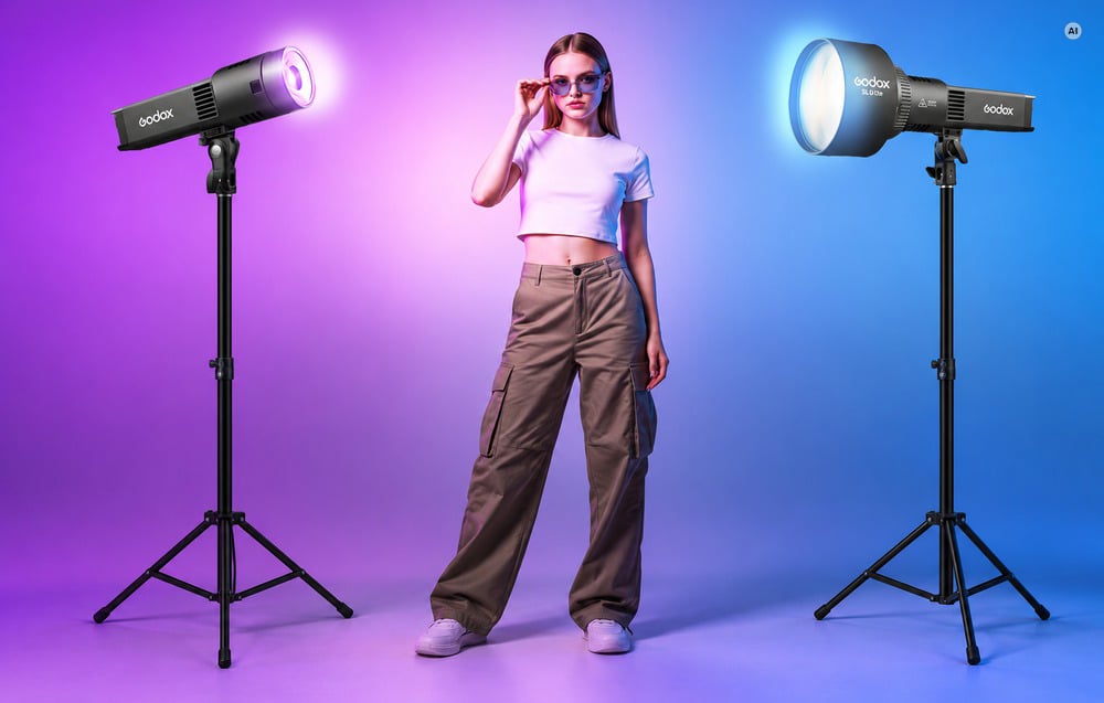 GODOX RS100R RGB 100 W-os akkumulátoros LED fotólámpa-6