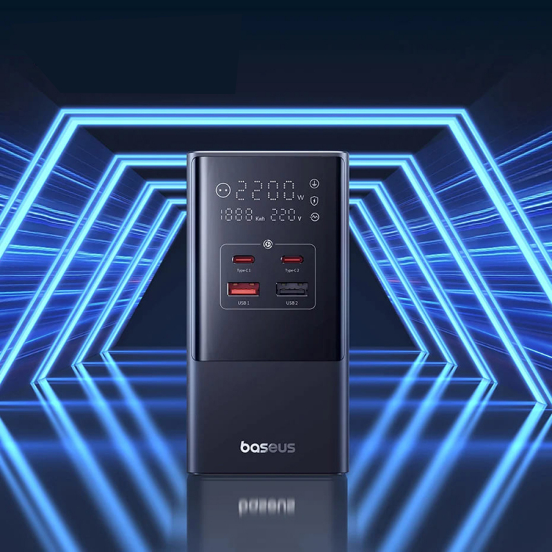 Baseus PowerCombo elosztó, 35 W, 5 A, 3 Schuko, 2 USB-A, 2 USB-C, fekete (E00023606113-00)-6