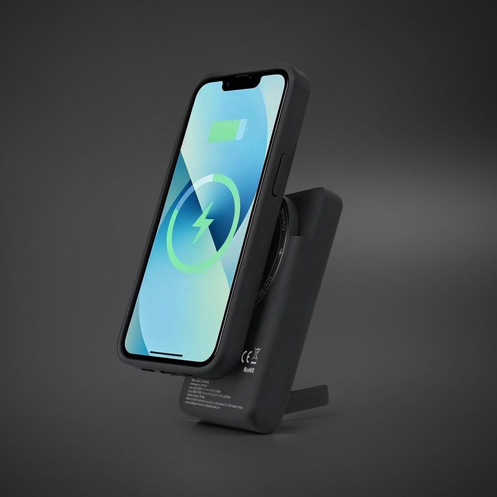 Forcell F-Energy MagStand Qi2 F5K10 fekete mágneses külső akkumulátor 5000 mAh, 20 W powerbank-9