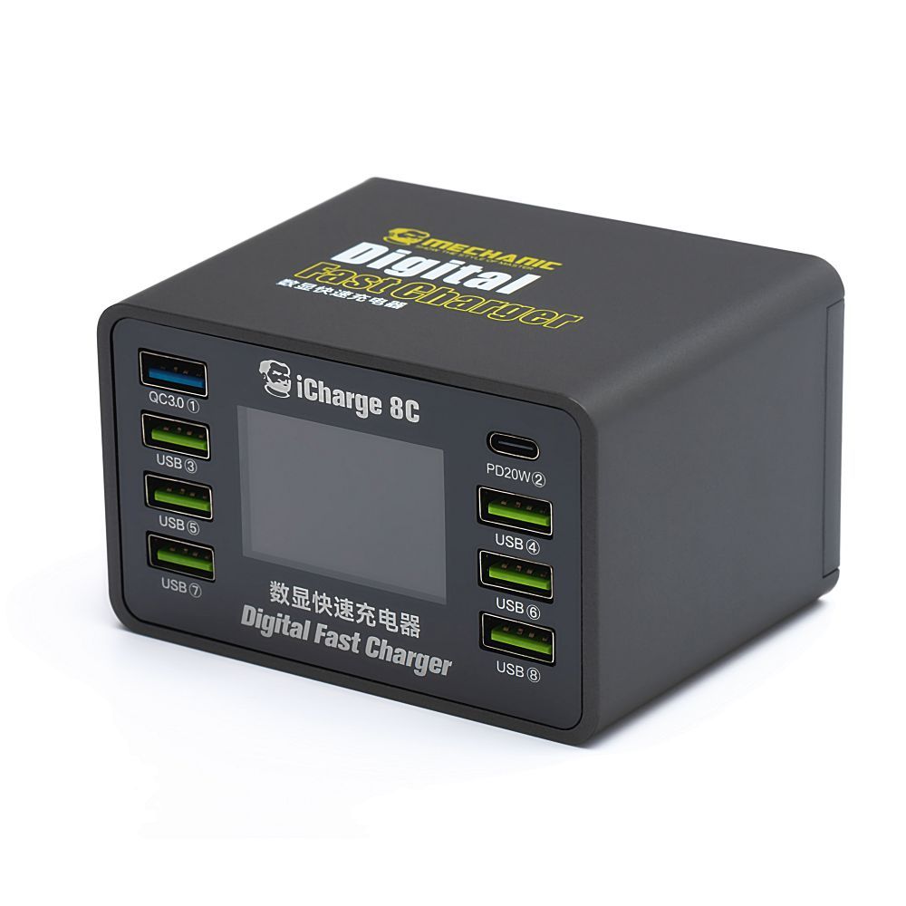 MECHANIC iCharge 8C 8 USB portos egyenáramú tápegység PD és QC3.0 támogatással-0