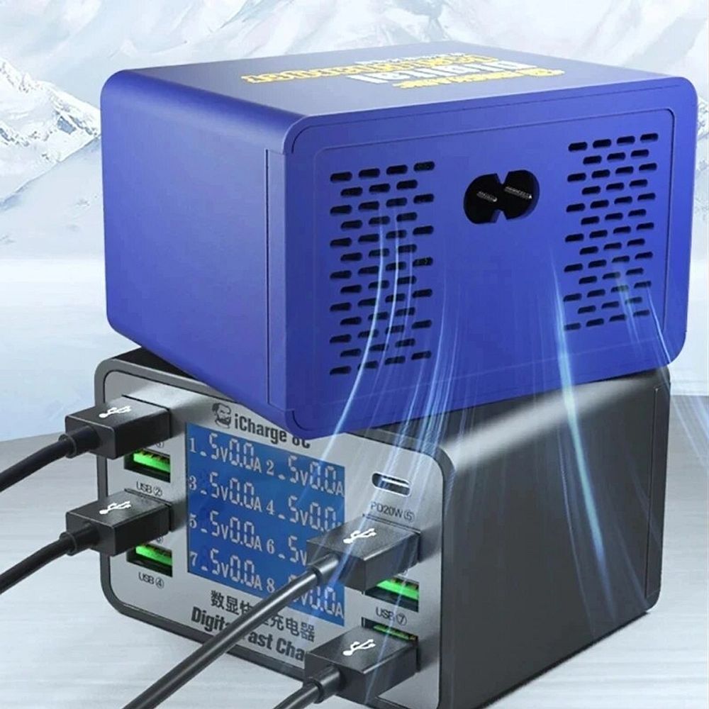 MECHANIC iCharge 8C 8 USB portos egyenáramú tápegység PD és QC3.0 támogatással-2