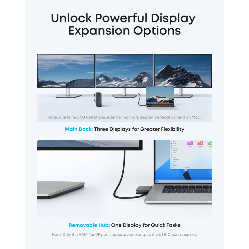 Anker 13in1 multifunkciós dokkolóállomás, szürke – A83C3311-1