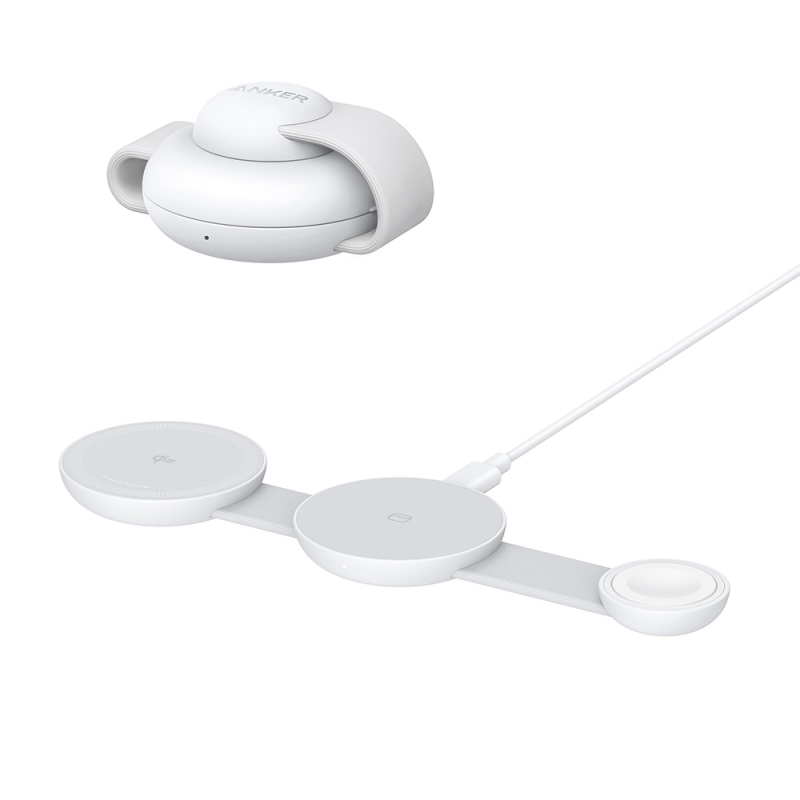 Anker MagGo 3in1 vezeték nélküli töltő, 15W, fehér (B25M8H21)-0