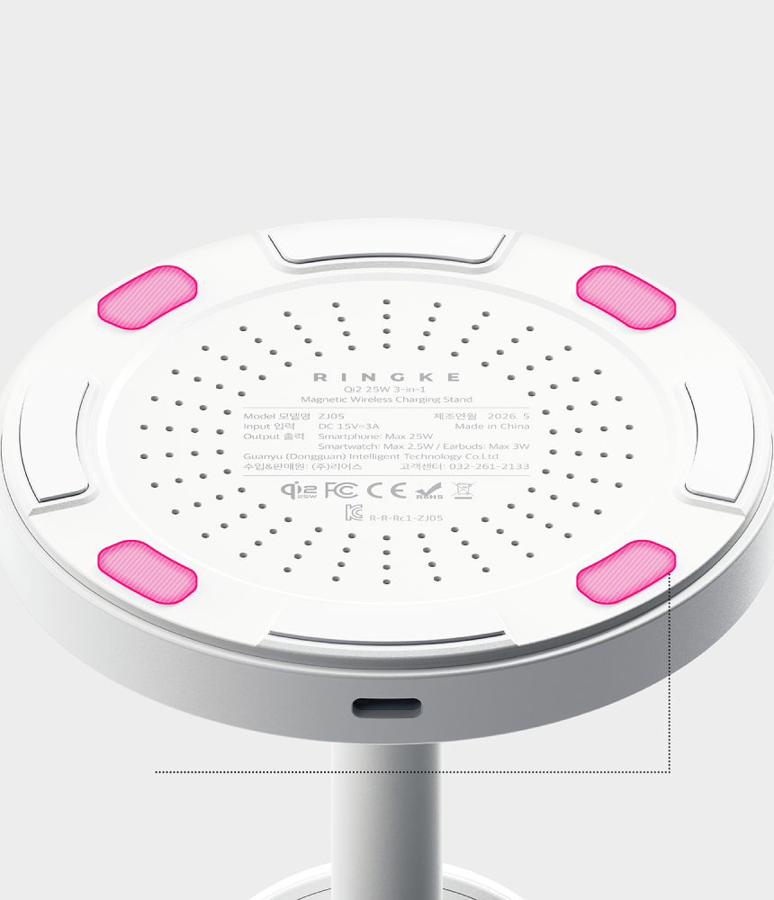 Ringke 3in1 Magnetic MagSafe Qi2.2 25W fehér vezeték nélküli töltő-2