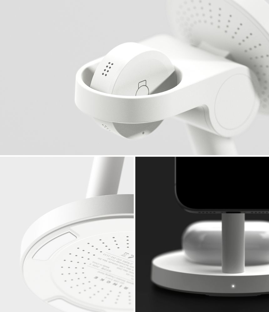 Ringke 3in1 Magnetic MagSafe Qi2.2 25W fehér vezeték nélküli töltő-3