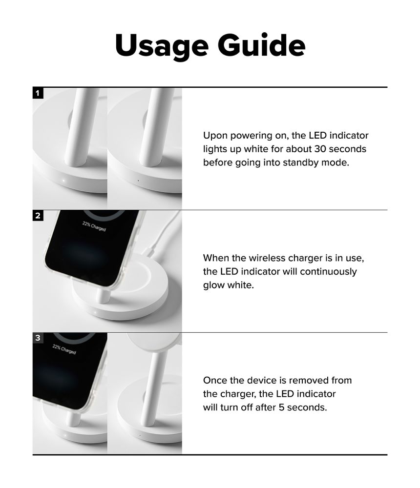 Ringke 3in1 Magnetic MagSafe Qi2.2 25W fehér vezeték nélküli töltő-6