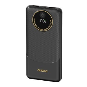 Dudao K12 10 000 mAh külső akkumulátor, 22,5 W, fekete powerbank