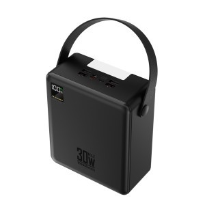 Wozinsky W8-B 100.000 mAh, 30 W-os külső akkumulátor LED-lámpával, fekete powerbank