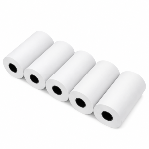 Tekercses hőpapír hőnyomtatóhoz 57mm - Fehér (5 db) 25mm / 8m