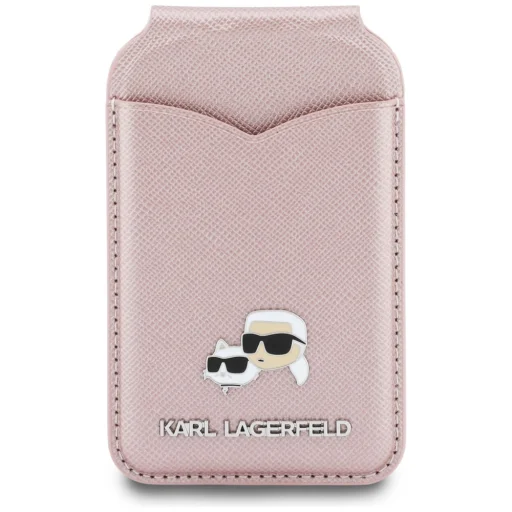 Karl Lagerfeld MagSafe zrkadlový držiak na karty so stojanom ružový obal - 4