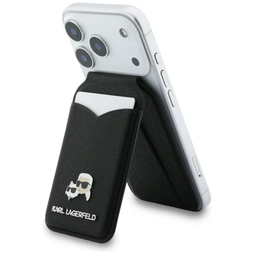 Karl Lagerfeld Zrkadlový MagSafe Držiak na karty so stojanom Čierny - 3