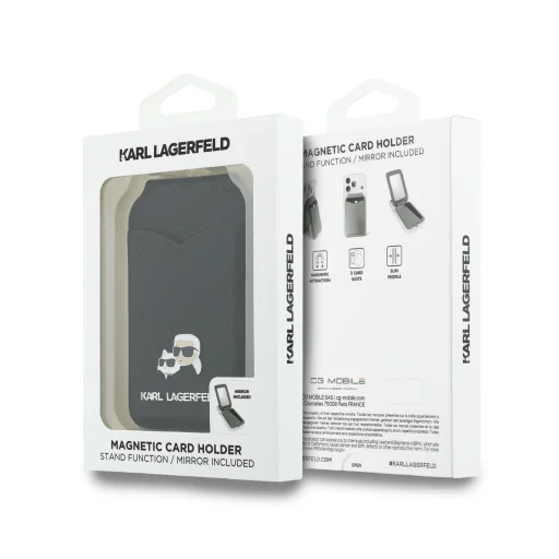 Karl Lagerfeld Mirror MagSafe Kártyatartó Állvány Fekete - 7