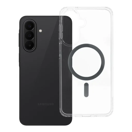 Sivý magnetický obal Drop Glue s farebným krúžkom pre Samsung Galaxy A27 - 4