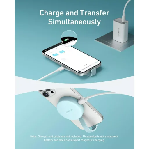 Anker MagGo USB-C kártyaolvasó, Apple iPhone USB-C, SD - microSD, Fehér A83D1G21 - 5