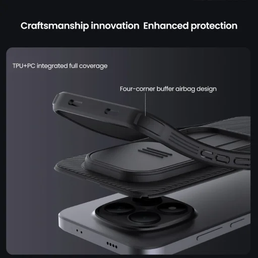 Nillkin CamShield PRO kemény tok Xiaomi Redmi Note 15 Pro 5G feketében tok - 5