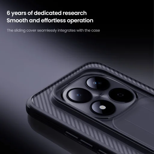 Nillkin CamShield PRO kemény tok Xiaomi Redmi Note 15 Pro+ Plus 5G átlátszó fekete tok - 3