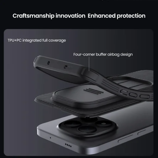 Nillkin CamShield PRO Hard tok Xiaomi Redmi Note 15 Pro+ 5G fekete tok - 5