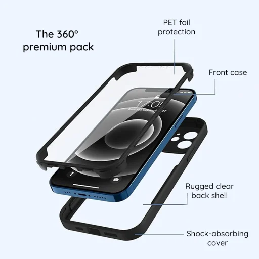 Techsuit - ColorVerse 360 Series + Screen Protector - Samsung Galaxy A37 5G - Black tok - 10