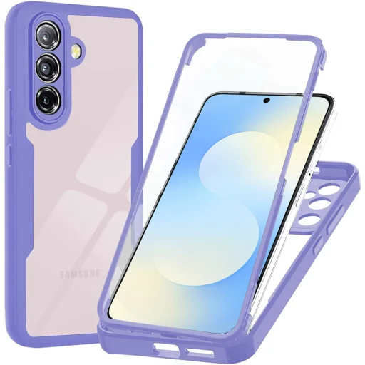 Techsuit - ColorVerse 360 Series + Kijelzővédő - Samsung Galaxy A57 5G - Lila tok - 1