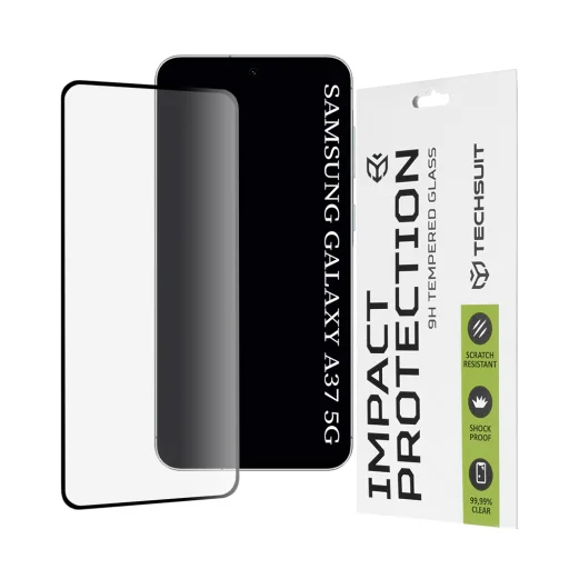 Techsuit - 111D Teljes Fedés / Teljes Ragasztású Üveg - Samsung Galaxy A37 5G - Fekete üvegfólia üvegfólia - 1