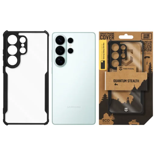  Samsung Galaxy S26 Ultra Átlátszó/Fekete Tactical Quantum Stealth fliptok - 3