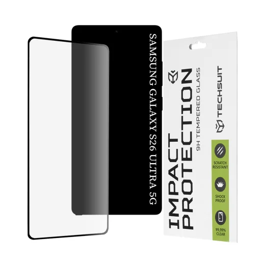 Techsuit - 111D Teljes Fedés / Teljes Ragasztású Üveg - Samsung Galaxy S26 Ultra - Fekete üvegfólia üvegfólia - 1