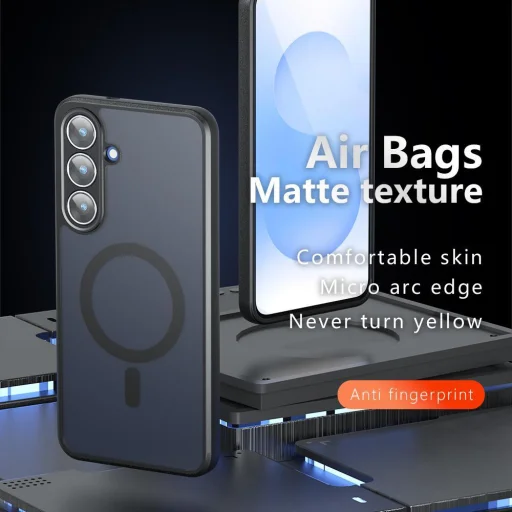 Techsuit - PureFrost MagSafe - Samsung Galaxy S26 - Matt Fekete tok - 2