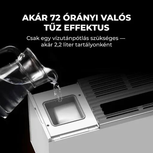 AENO AFH0001S prémium Eco Smart konvekciós fűtőkészülék, 2000 W, távolról vezérelhető, 2 fokozat, lángeffekt, 2 literes tartály, IPS kijelző, fehér - 4
