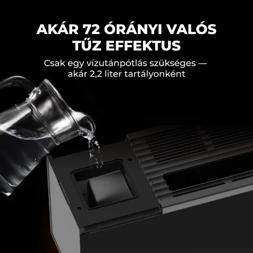 AENO AFH0002S prémium Eco Smart konvekciós fűtőkészülék, 2000 W, távolról vezérelhető, 2 fokozat, lángeffekt, 2 literes tartály, IPS kijelző, fekete - 4