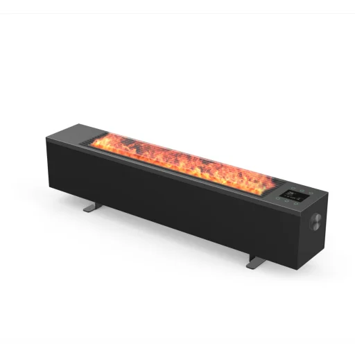 AENO AFH0002S prémium Eco Smart konvekciós fűtőkészülék, 2000 W, távolról vezérelhető, 2 fokozat, lángeffekt, 2 literes tartály, IPS kijelző, fekete - 1