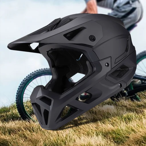 Wozinsky Celotvárová cyklistická prilba s chráničom brady M - Čierna - 10