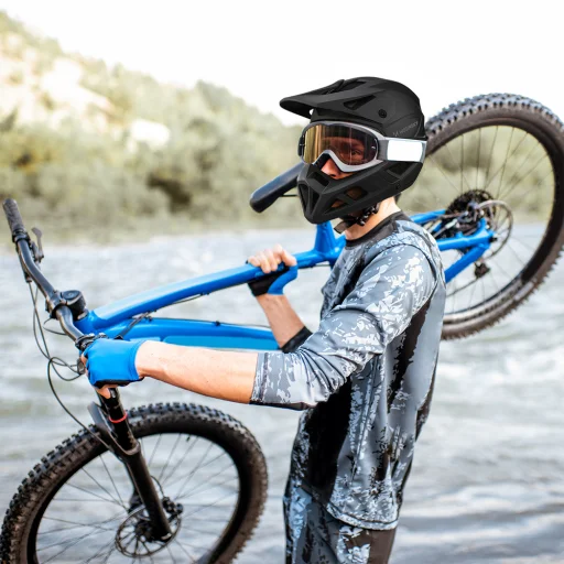 Wozinsky Celotvárová cyklistická prilba s chráničom brady M - Čierna - 14