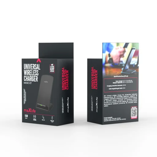 Maxlife MXWC-07 bezdrôtová nabíjačka 15W čierna - 5
