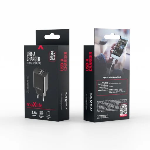 Maxlife MXTC-12 nabíjačka 1x USB-A 4,8A čierna - 5