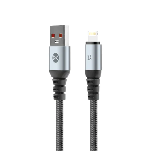 Čierny USB-Lightning kábel Forever Braix pre zariadenia Apple 1,0 m 3A - 1