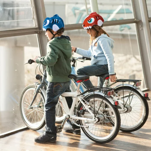 Wozinsky Detská cyklistická prilba s dinosaurím vzorom S - Červená - 6