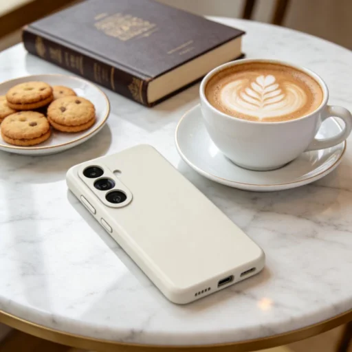 Silikónový MagSafe obal na Samsung Galaxy S26 Plus vo farbe Cosmic Latte - 3