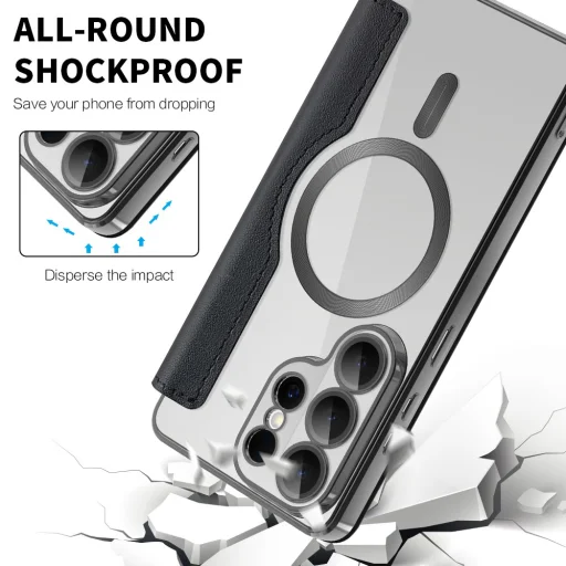 Samsung Galaxy S26 Ultra Čierne Techsuit SmartMag flipové puzdro - 4