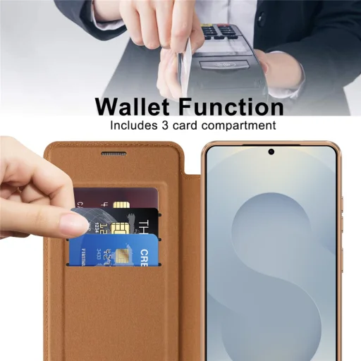 Samsung Galaxy S26 Ultra Hnedé Techsuit SmartMag vyklápacie puzdro - 4