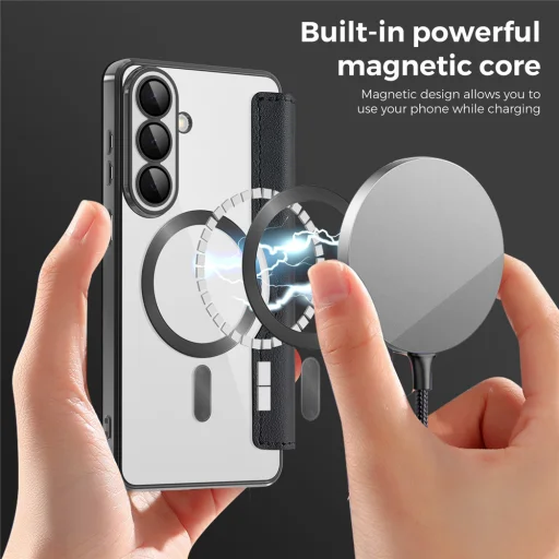 Samsung Galaxy S26 Plus Čierne Techsuit SmartMag flipové puzdro - 3