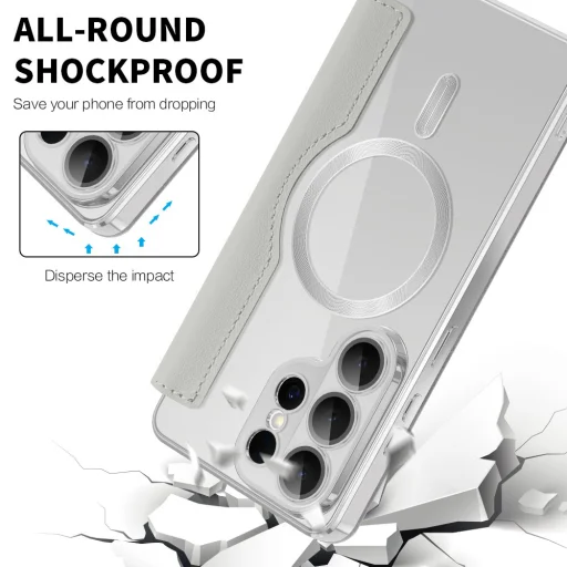 Samsung Galaxy S26 Ultra šedé Techsuit SmartMag flipové puzdro - 5