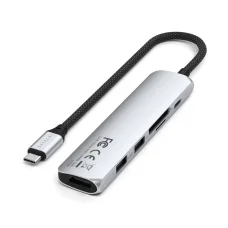 SATECHI USB-C adaptér HUB 6v1 ST-P6SS strieborný
