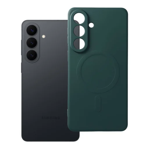 Samsung Galaxy S26 Plus tmavozelené silikónové magnetické puzdro - 1