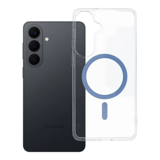 Puzdro na Samsung Galaxy S26 Plus s nalepeným farebným krúžkom, kompatibilné s magnetickým krytom MagSafe, svetlomodré - 4