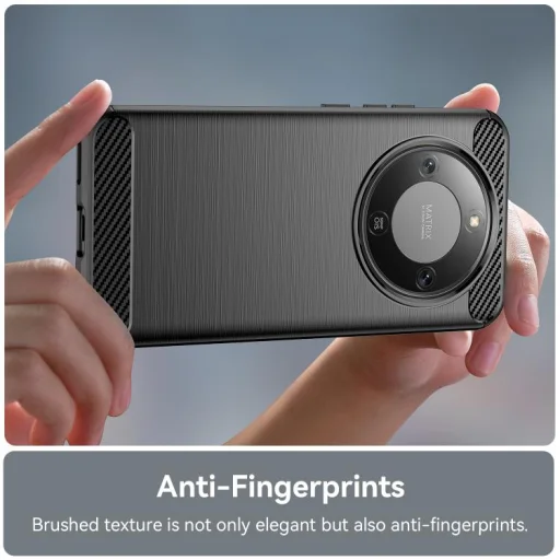 Honor Magic8 Lite Karbónová brúsená textúra TPU puzdro (čierna) - 5