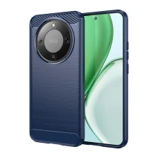 Honor Magic8 Lite TPU puzdro s textúrou uhlíkových vlákien (Modré)